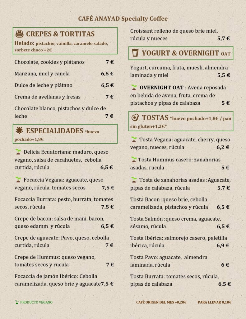 Cafe Anayad Carta otoño pagina 2